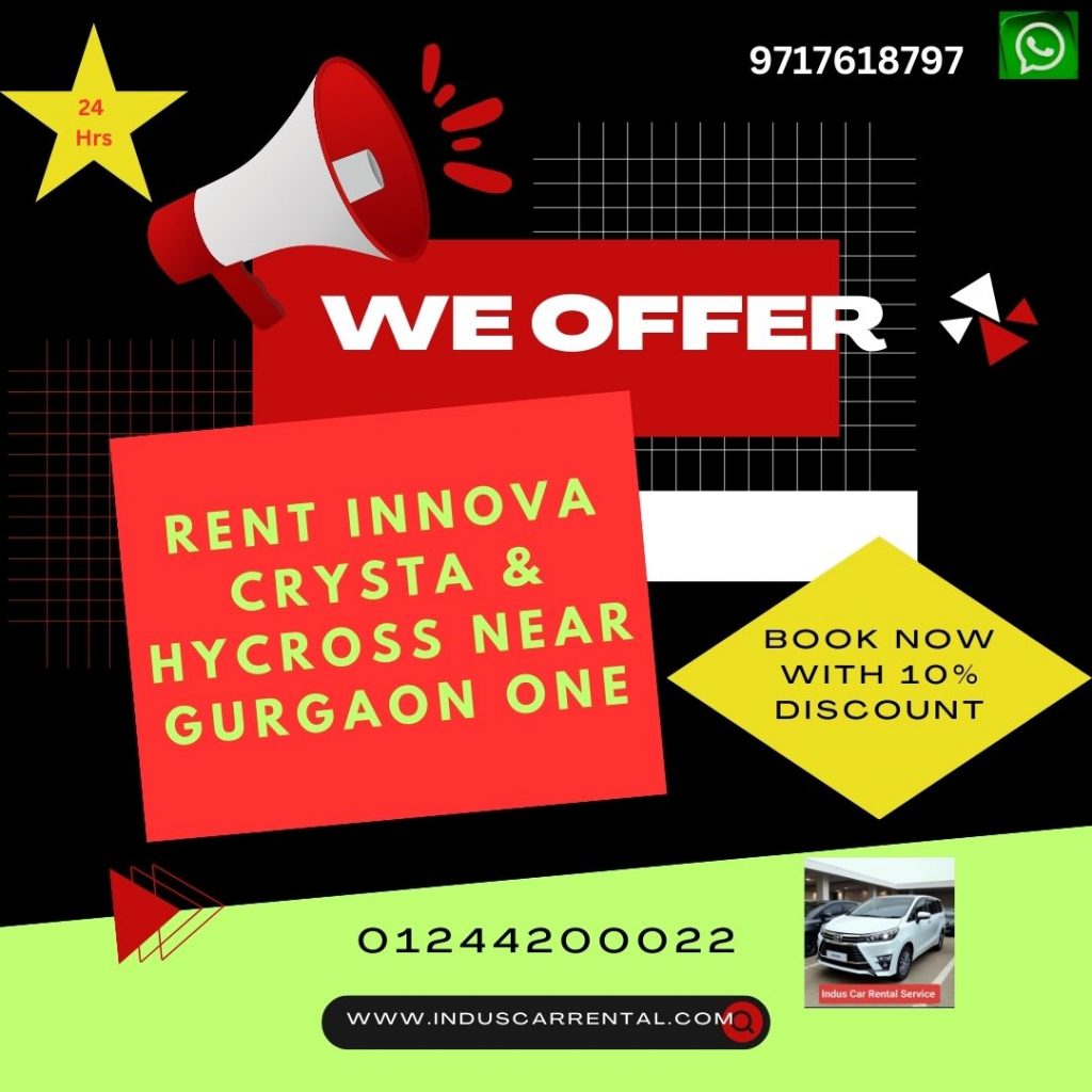 Rent Innova Crysta Hycross Near Gurgaon One banner 1