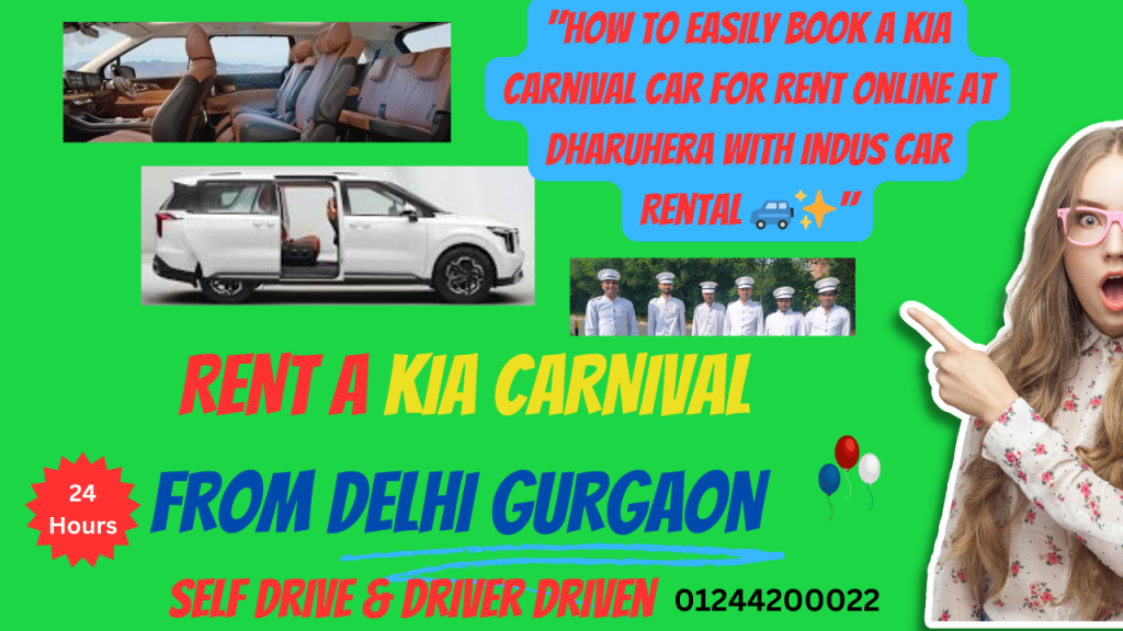 "Rent a Kia Carnival for Airport, Local, & Outstation Travel – Flexible Hourly, Monthly & Yearly Options with Indus Car Rental 🚙✨" 2 indus kia carival bannar